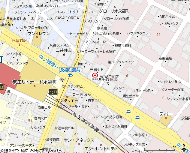 永福町支店付近の地図